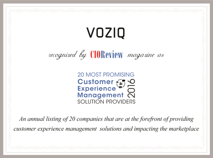 20 Most Promising CEM Solution Providers Certificate