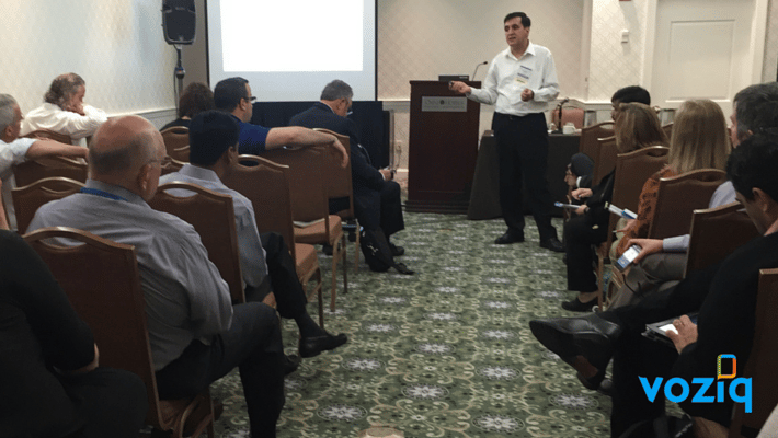 VOZIQ Director Sunil Issar speaking at the SpeechTEK 2016